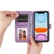 thumbnail image 5 of Funda tipo cartera FOXDOCK para iPhone 11 Pro Max , diseño girasol en relieve, cuero PU, cierre magnético, soporte y tarjetero, 5 of 5