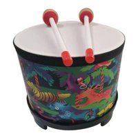 Magideal - Tambor De Piso De Baquetas Que Desarrollan Musicales Juguetes Preescolares Tambor De Calcomanía Musical De Percusión Para Niños