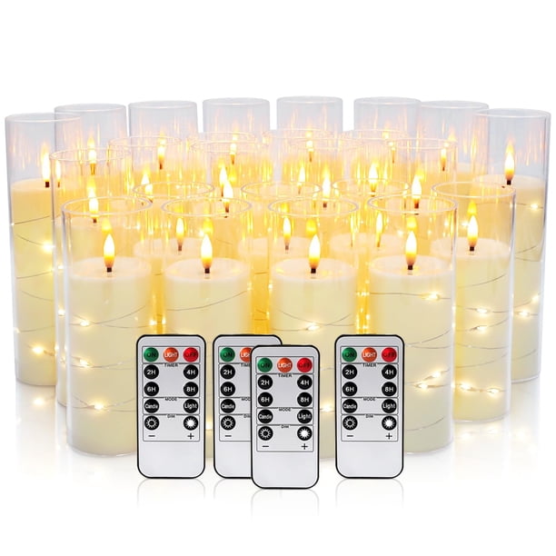 Set de velas CAKETYCG de 24 piezas, LED sin llama con control remoto y temporizador