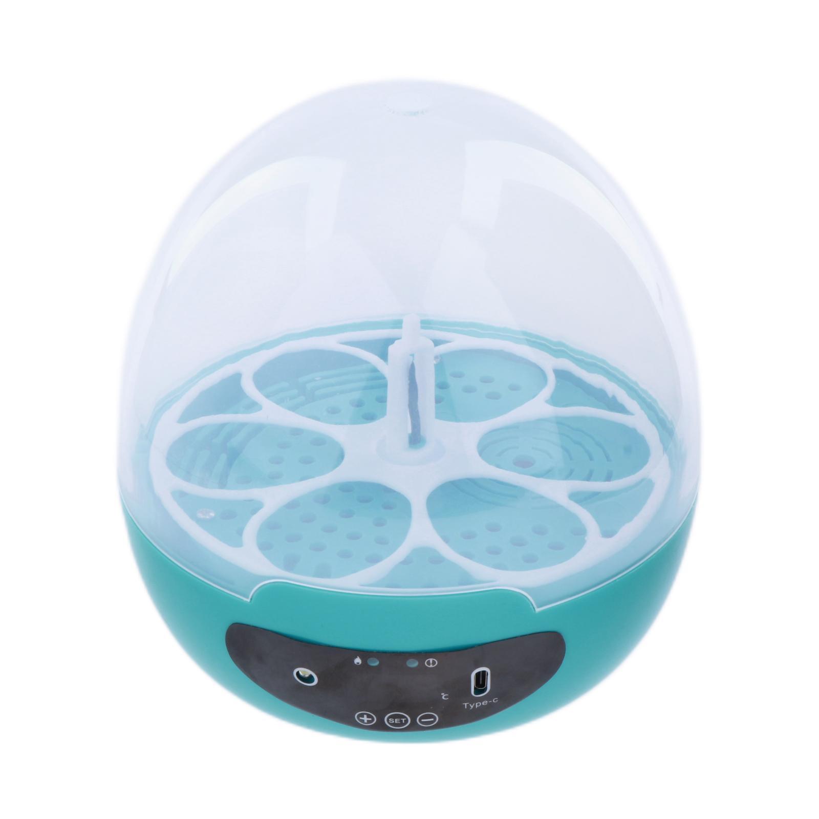 Magideal - Incubadora De Huevos, Incubadora De Huevos Mini De Incubación De Huevos De Aves De Corral Con Control Automático De Temperatura Incubadora De 6 Huevos Azul Automático