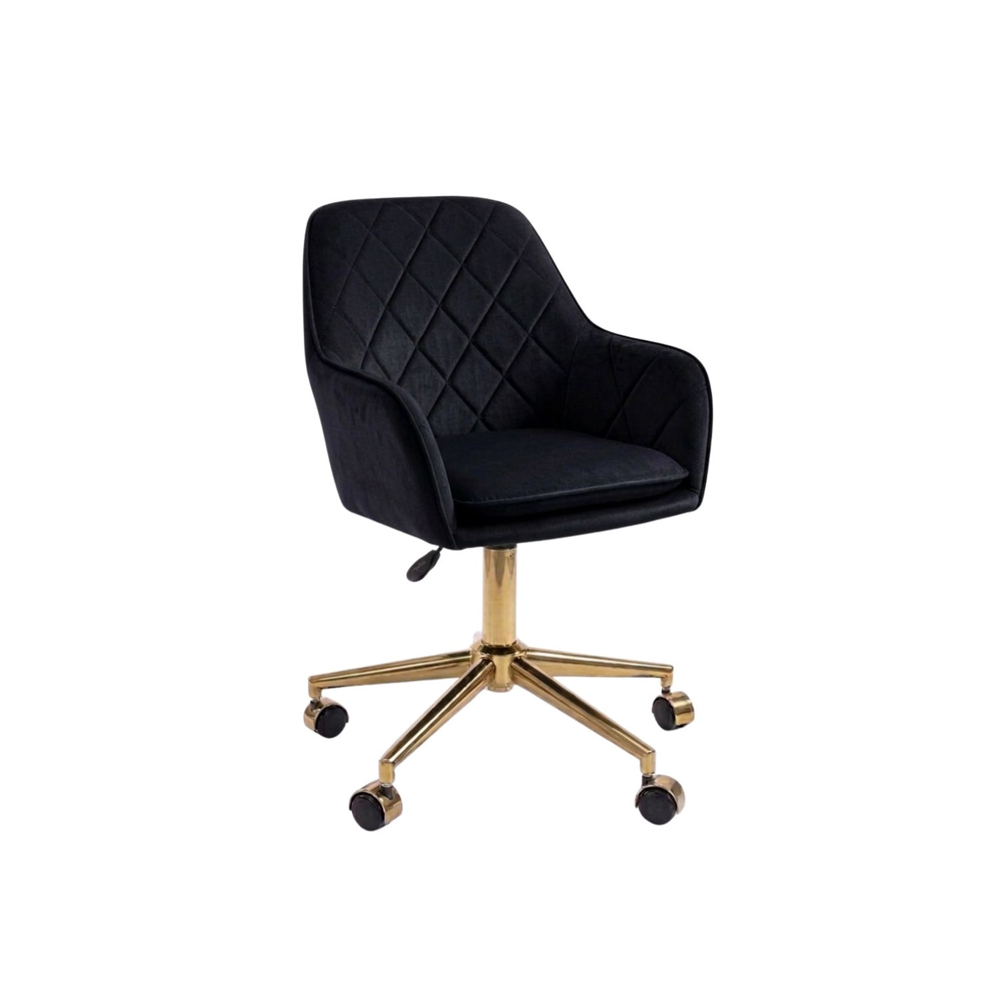 Habita2 Chile - Silla Escritorio Giratoria Lux Base Dorada - Negro