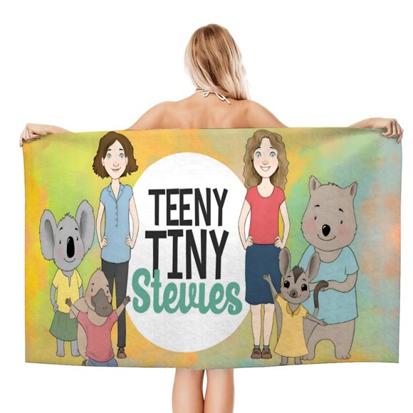 Teeny y Tiny Toalla de playa de secado rápido con diseño temático, regalo para mujeres y niñas, ideal para cumpleaños, fans, amantes de la música, uso en la playa o al aire libre, 78 × 160 cm