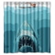 thumbnail image 1 of Cortina de ducha con diseño de tiburón, juego de cortinas de baño con ganchos, tamaño 66 x 72 pulgadas, 1 of 3