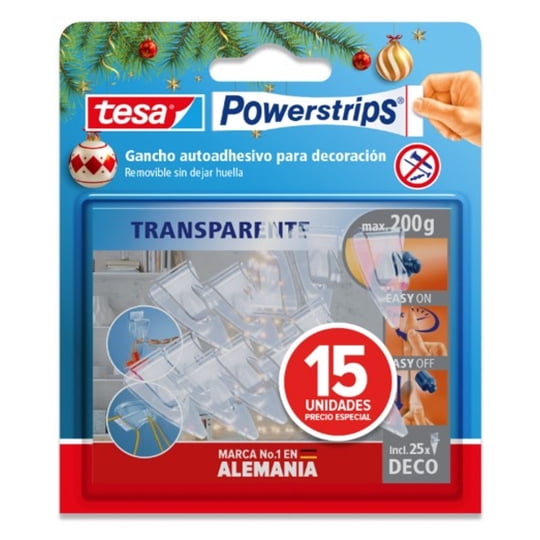 Ganchos Adhesivos Transparentes Pack X15 Tesa