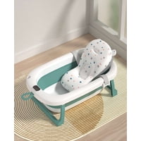 Decoideasemi - Bañera Tina Bebe Plegable Plegable Con Termometro Y Cojín Verde