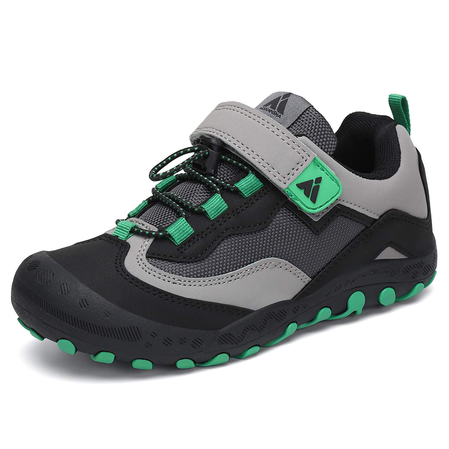 Zapatos De Senderismo Mishansha Para Niños Y Niñas Al Aire Libre, Negro/Verde, 4