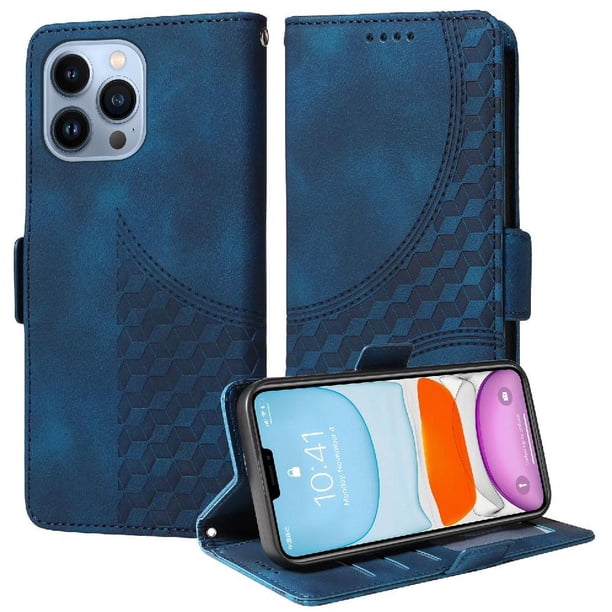 Carcasa FOXDOCK iPhone 12 Pro de cuero PU, diseño acolchado clásico, protección contra caídas y rayones