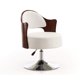 thumbnail image 1 of Silla de acento Manhattan Comfort Bopper de piel sintética blanca, 1 of 6
