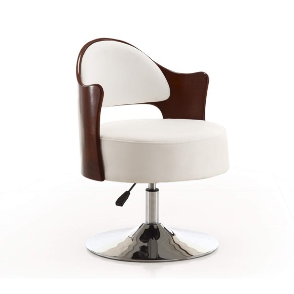 Silla de acento Manhattan Comfort Bopper de piel sintética blanca