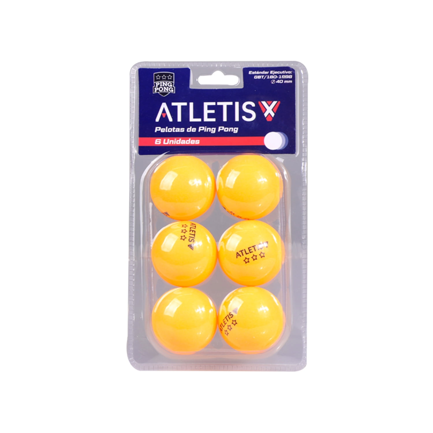 Atletis - Set De 6 Pelotas De Ping Pong 3 Estrellas