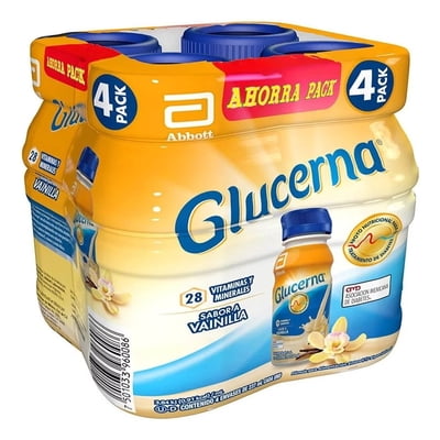 Pack Suplemento Sin Lactosa Sabor Vainilla (4 Botellas 237 Ml C/U) 4 Un Glucerna