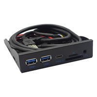 Magideal - Panel Frontal De Concentrador Usb, Panel De Posición De Unidad De Disquete Usb 3,2, Adaptador De Concentrador Tipo C Duradero Multifunción, Tipo C +