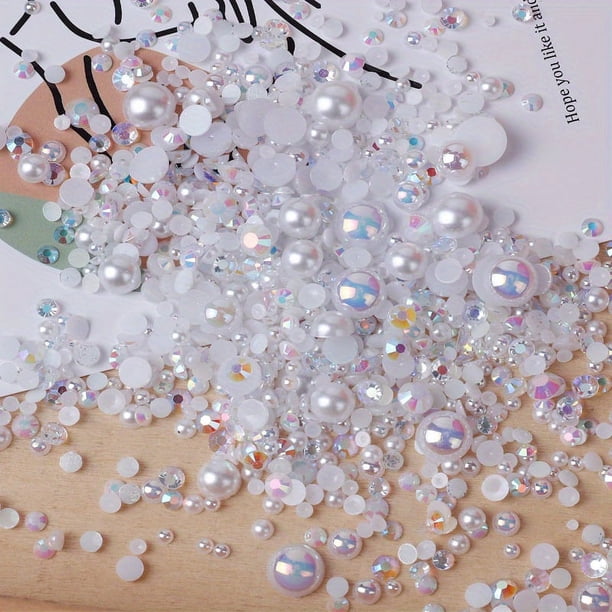 3200pcs Sparkling Rhinestone Pearl Beads for DIY Jewelry Making and Nail Art