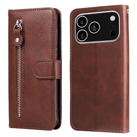 Gangxun - Funda Con Cremallera Para Iphone 17 Pro, Carcasa Cartera De Cuero Pu Con Soporte Y Tarjetero