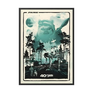 Creango - Cuadro Poster Enmarcado Star Wars El Retorno Del Jedi Diseño 2 Decorativo