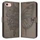 thumbnail image 5 of Funda cartera mariposa para iPhone 16e con soporte y ranuras para tarjetas Gris, 5 of 5
