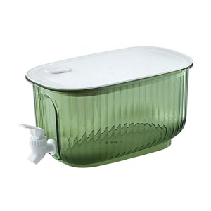 Magideal - Dispensador De Bebidas De 4L, Hervidor Frío Sellado Con Válvula De Vacío, Cubo De Bebidas Resistente A La Temperatura Para El Hogar, Nevera, Cocina, Verde