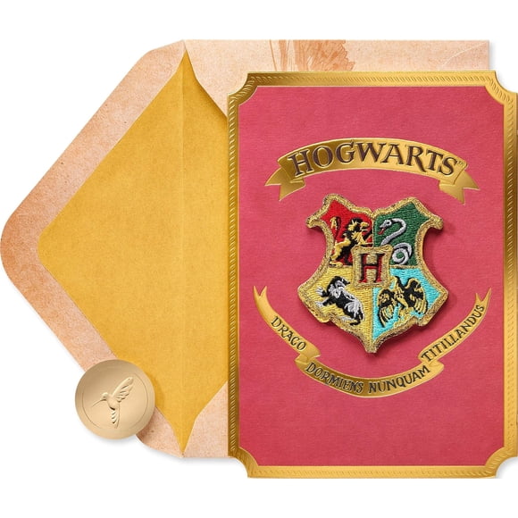 Tarjeta de Felicitación Papyrus Harry Potter Hogwarts con Parche