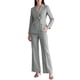 thumbnail image 2 of INSPIRE CHIC Conjunto de Traje de Pantalón de 2 Piezas para Mujer, Blazer de Doble Botonadura de Manga Larga, Pantalones, Talla X Pequeña, Gris, 2 of 5