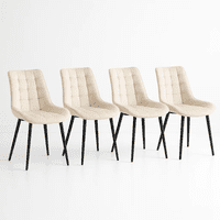 Klik Muebles - Pack De 4 Sillas De Comedor Macron Acolchada Terciopelo - Beige