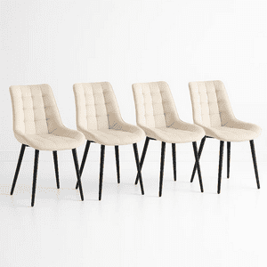 Klik Muebles - Pack De 4 Sillas De Comedor Macron Acolchada Terciopelo - Beige