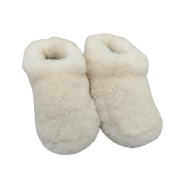 Pantufla de lana natural de oveja