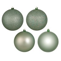 Adorno Para Árbol De Navidad Vickerman, Gris Menta, 4.75 Pulgadas (Paquete De 4)