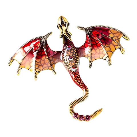 Ioensy - Hombres Broche Pin Aleación Rhinestone Punk Joyería De Moda Para Sombreros Trajes Mochila Rojo