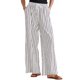 thumbnail image 1 of INSPIRE CHIC Pantalones Casuales de Rayas con Cordón para Mujer de Regreso a Clases, Pierna Ancha, Cintura Alta, Algodón Suelto, Blanco XL, 1 of 5