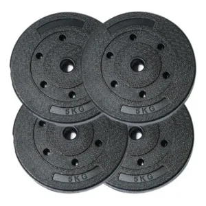 Linea Sport - Set De 4 Discos Mancuerna Pvc 5Kg C/U Total 20 Kg Para Barra Preolímpica
