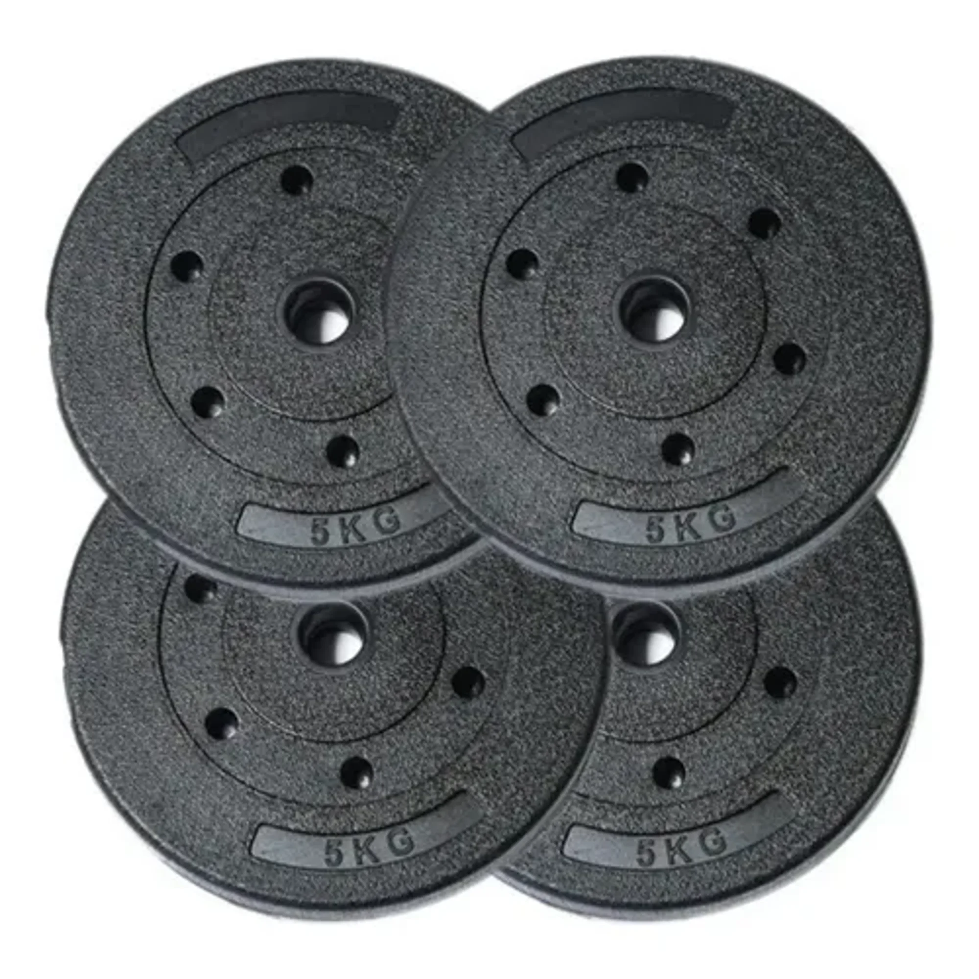 Linea Sport - Set De 4 Discos Mancuerna Pvc 5kg C/u Total 20 Kg Para Barra Preolímpica