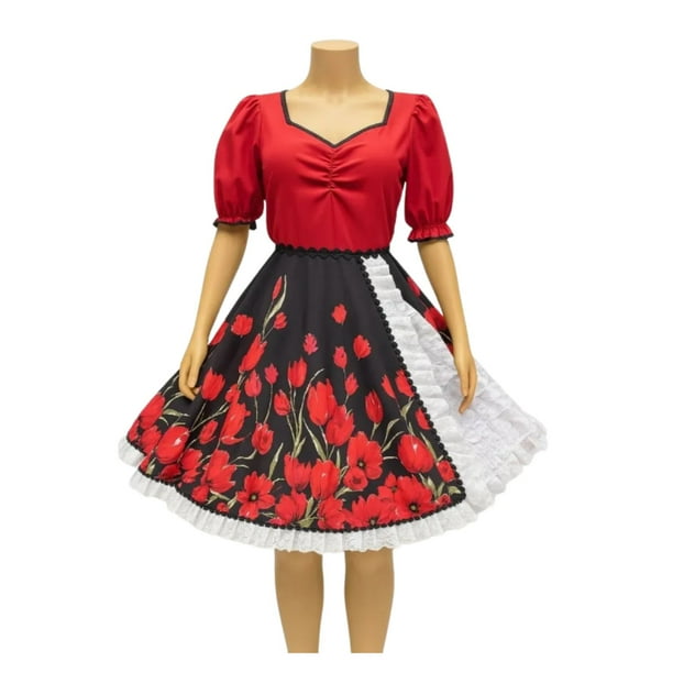 Vestido Huasa Tradicional Cueca Adulto Niña Juvenil Fiestas