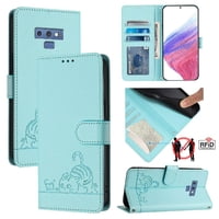Funda Tipo Cartera Foxdock Para Samsung Galaxy Note 9 Con Soporte, Ranuras, Rfid, Diseño De Gato