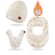thumbnail image 1 of Set de gorro de invierno, bufanda y guantes para mujer, con forro polar, 1 of 3