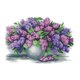 thumbnail image 1 of Kit de punto de cruz estampado florero lavanda bricolaje costura 14CT 45x34cm, 1 of 5