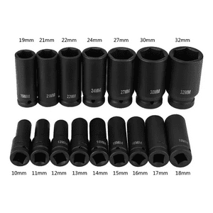 Genérico - Juego Kit Set Dados De Impacto 1//2, 16 Piezas De 10 A 32 Mm