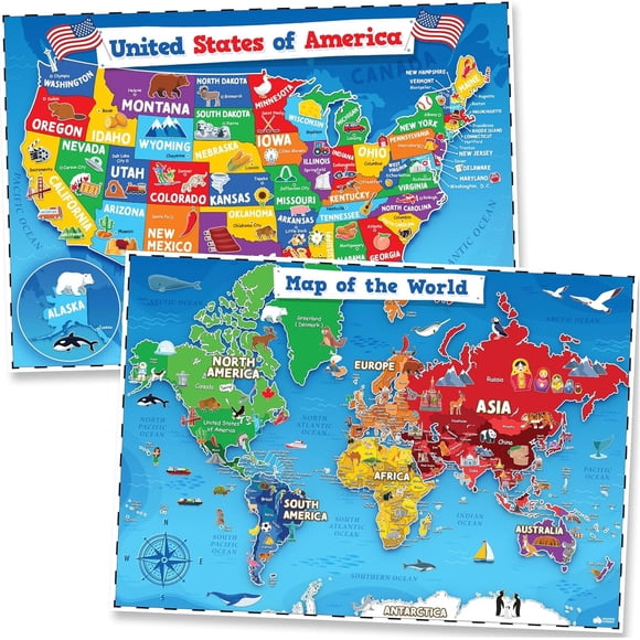 Mapas educativos Momo Nashi de 24 x 16 pulgadas