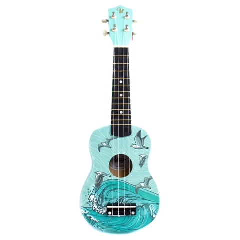 Ukelele Soprano Hana Diseño Mar Con Cuerdas Aquila + Funda Hn-Sea