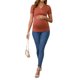 thumbnail image 2 of INSPIRE CHIC Blusa de Verano para Mujeres de Enfermería Cuello en V Manga Corta Lactancia Embarazo Camisetas Fruncidas Talla Mediana Marrón Rojizo, 2 of 6