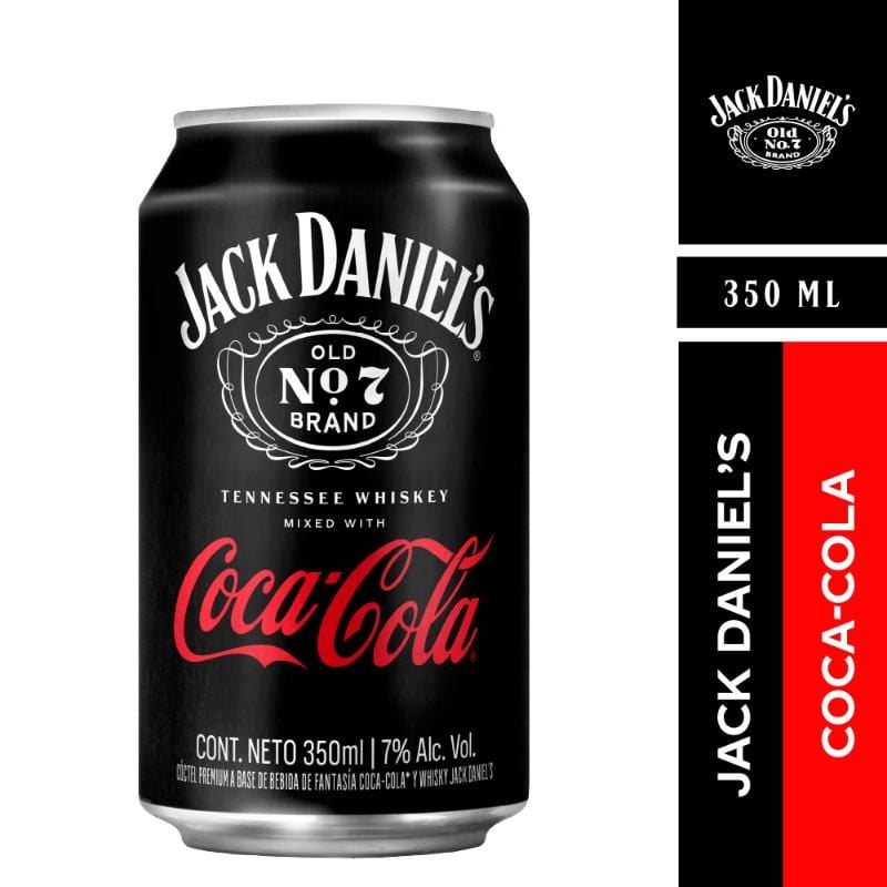Cóctel Premium Whisky Con Cola 7° Lata 350 ml Jack Daniel's y Coca-Cola