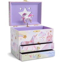 Joyero Jewelkeeper Musical Con Forma De Unicornio Con 2 Cajones Para Niñas