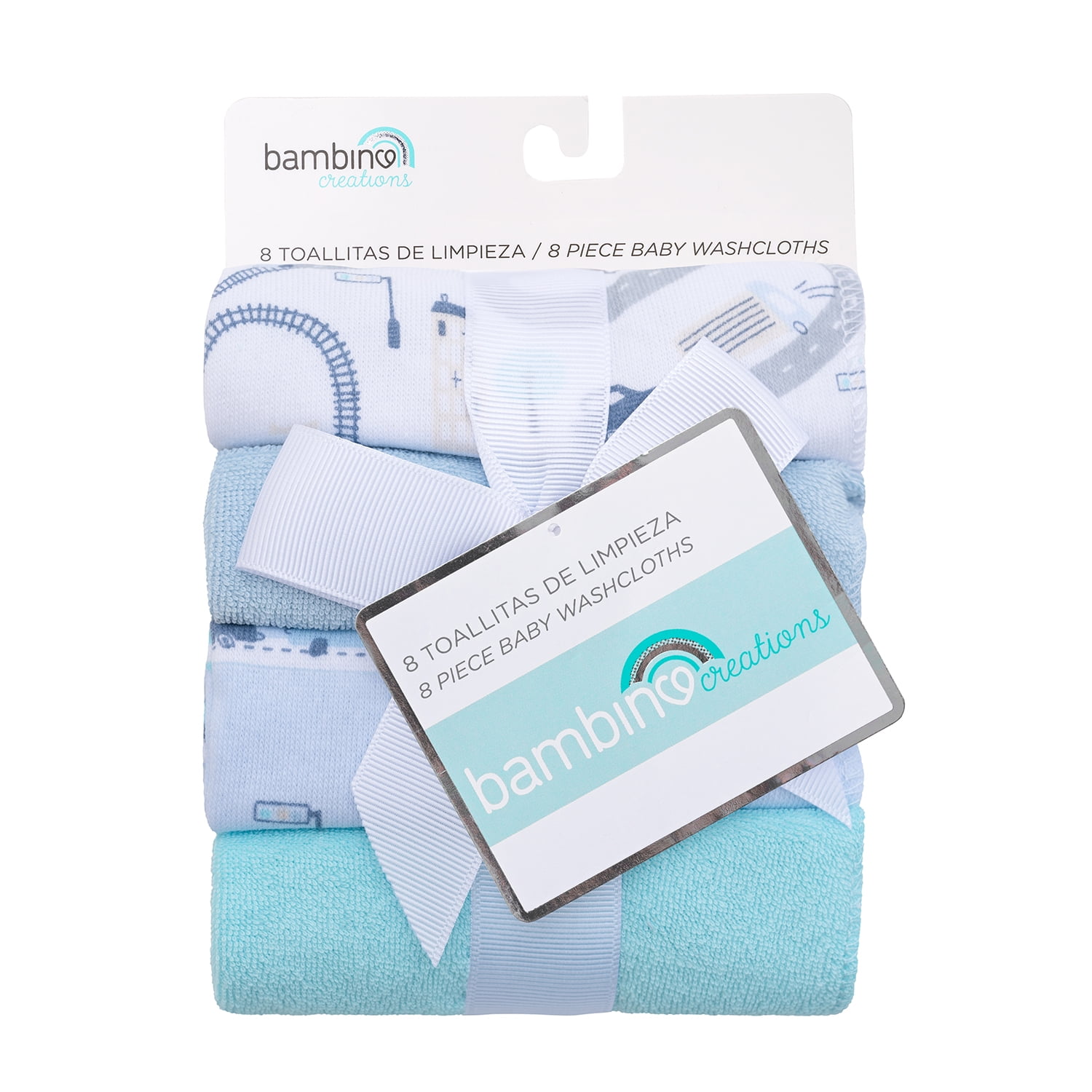 Bambino - Set 8 Toallitas De Limpieza Celeste Transportes Niño