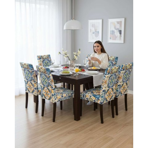 Mylhogar - Juegos De 6 Fundas Para Sillas Con Diseño Elastico