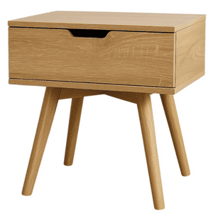 Moboi - Velador Mesa De Noche Wood 1 Cajon Moderno 50*40*45Cm