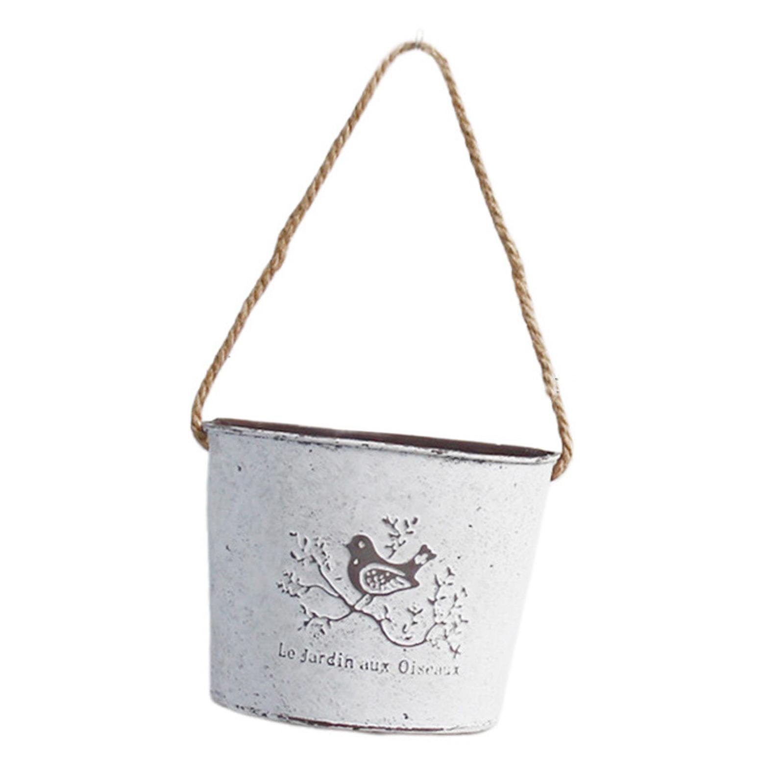 Magideal - Maceta Colgante De Hierro Maceta Soporte Para Plantas Decoración De Pared Forma De Semicírculo Montado En La Pared Maceta Maceta De Pared Para Oficina