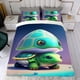 thumbnail image 4 of Bebé Tortuga Conjunto de sábanas temático, trío de piezas, cómodo y amigable con la piel, diseño único, regalo de decoración para el hogar para familiares, amigos y fans,140cm *210cm, 4 of 6