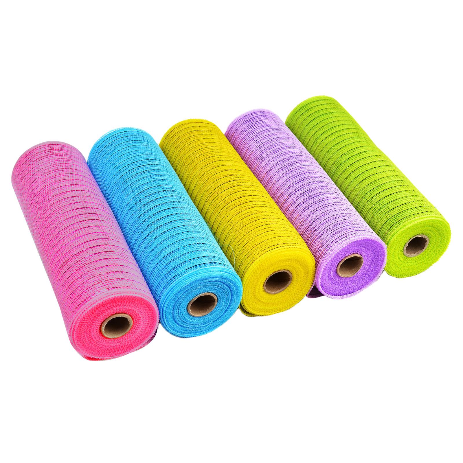 Bothyi - 5 Rollos De Cinta De Malla Decorativa De 6 Pulgadas X 10 Yardas De Lámina Metálica Para Coronas De Halloween