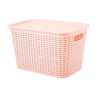 Reyplast - Canastilla Canasta Organizadora Multiusos Rattan 22 Litros Color Rosa
