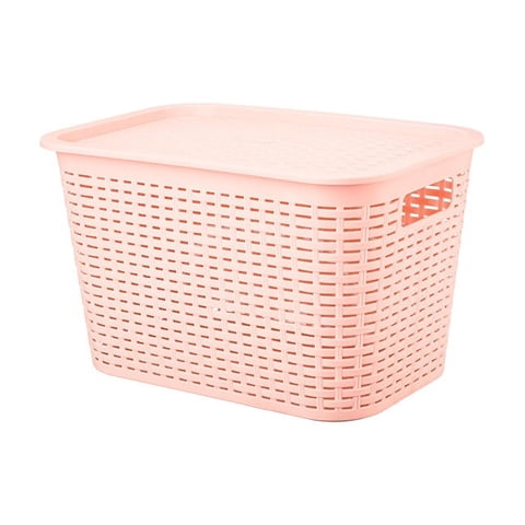 Reyplast - Canastilla Canasta Organizadora Multiusos Rattan 22 Litros Color Rosa
