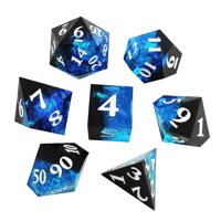 Bothyi - 7X Dados Poliédricos, Juguetes De Entretenimiento, Juego De Rol, Negro, Azul, Blanco
